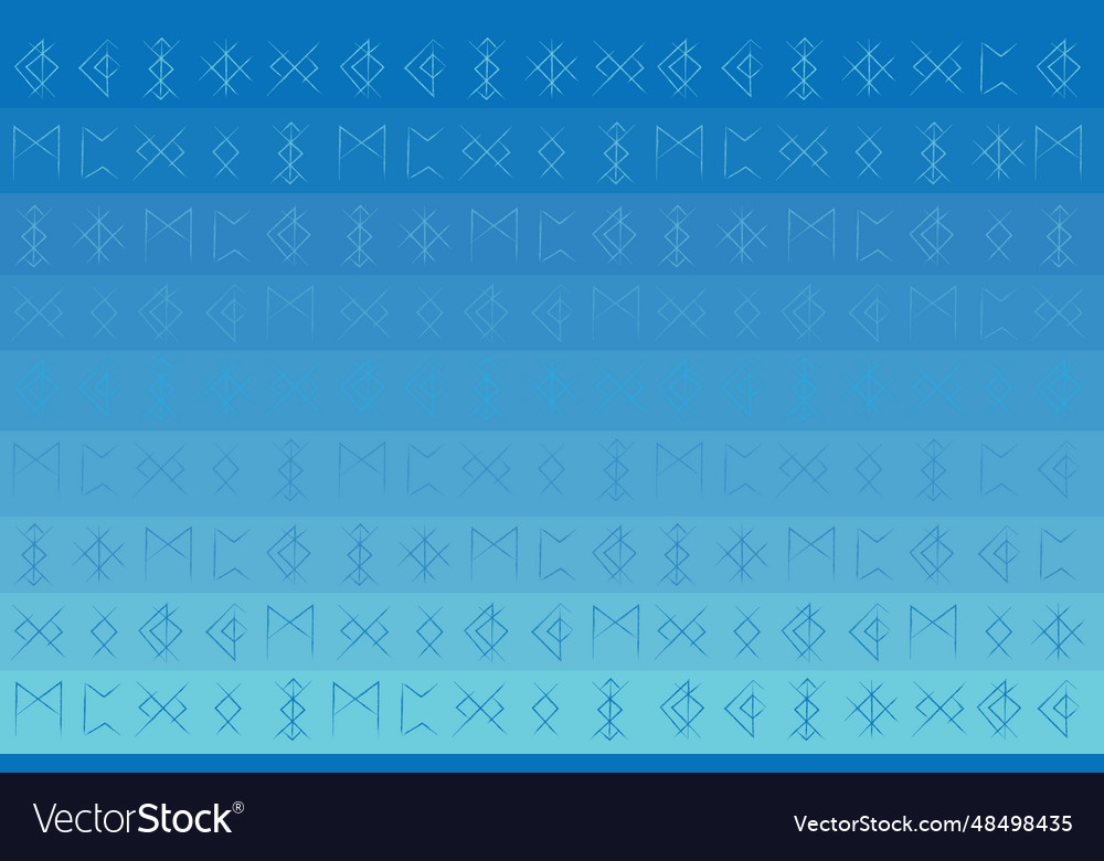 Blue line of the rune character on gradient vector image Blue line of the rune character on gradient