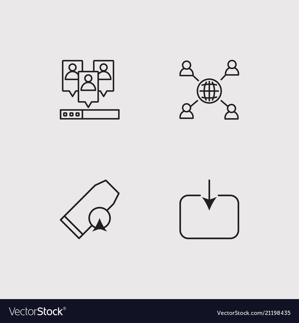 Communication simple linear icons set outlined