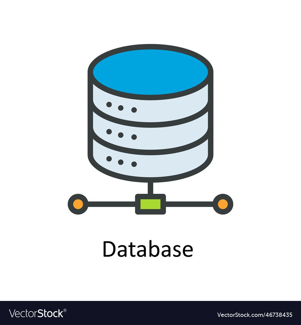 Database fill outline icons simple stock
