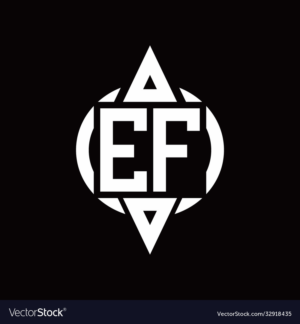 Ef logo with circle rounded combine triangle top