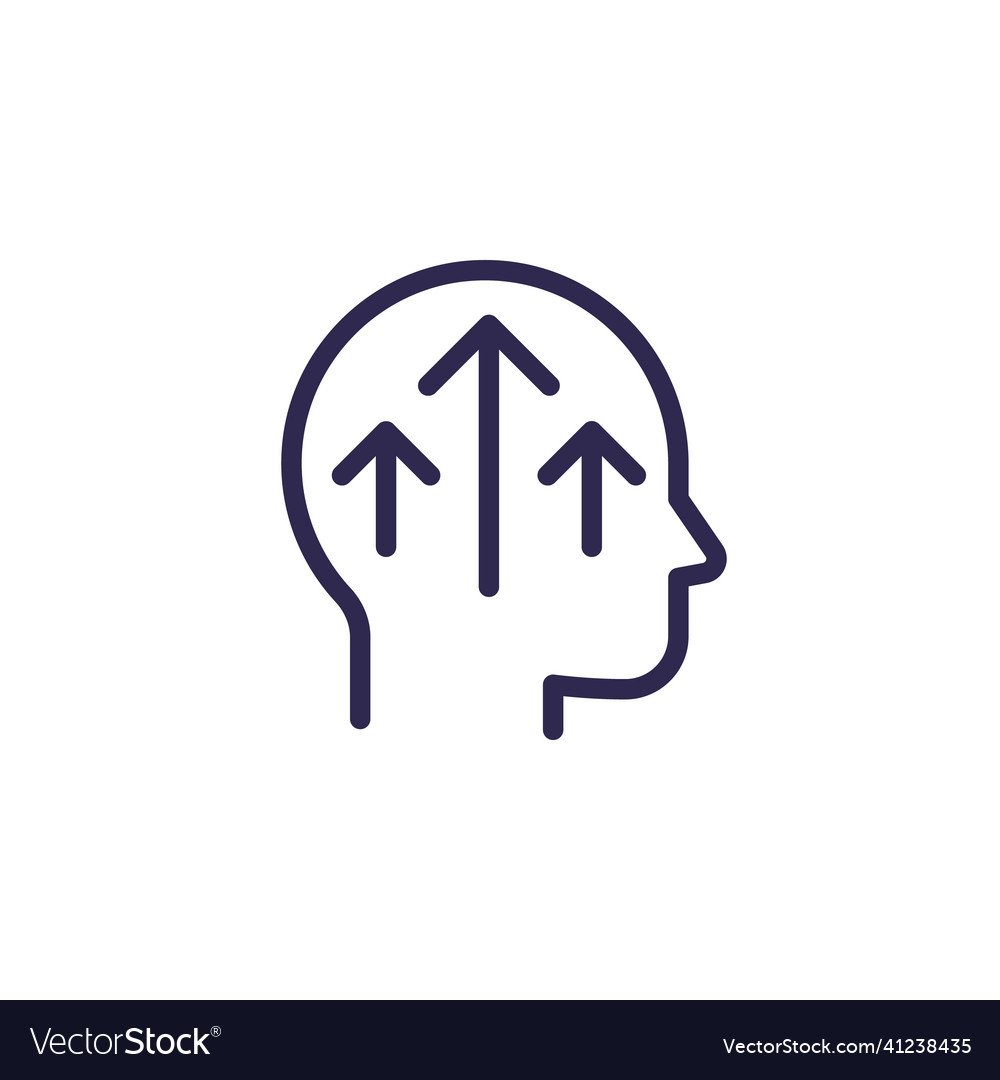 Growth mindset self-improvement line icon