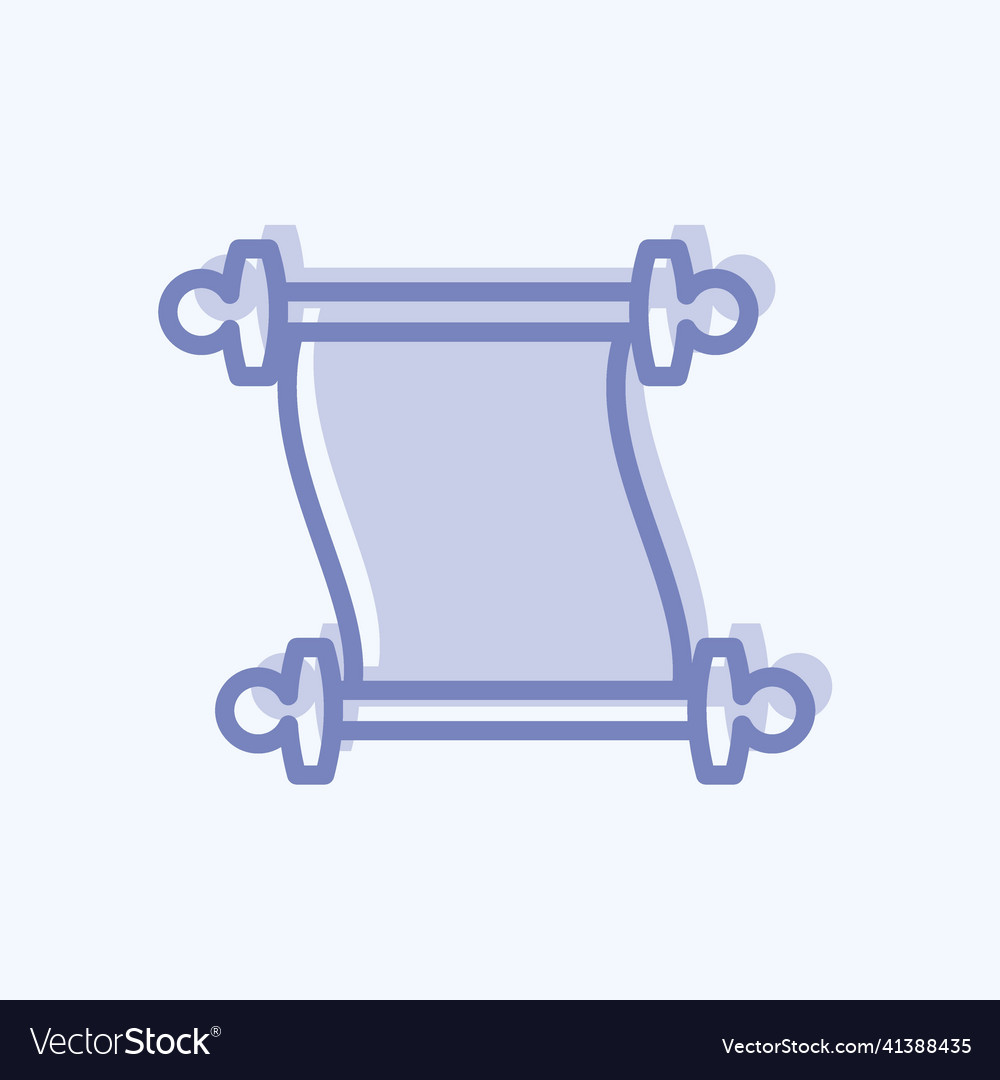 Icon scroll of paper - two tone style simple vector image Icon scroll of paper - two tone style simple