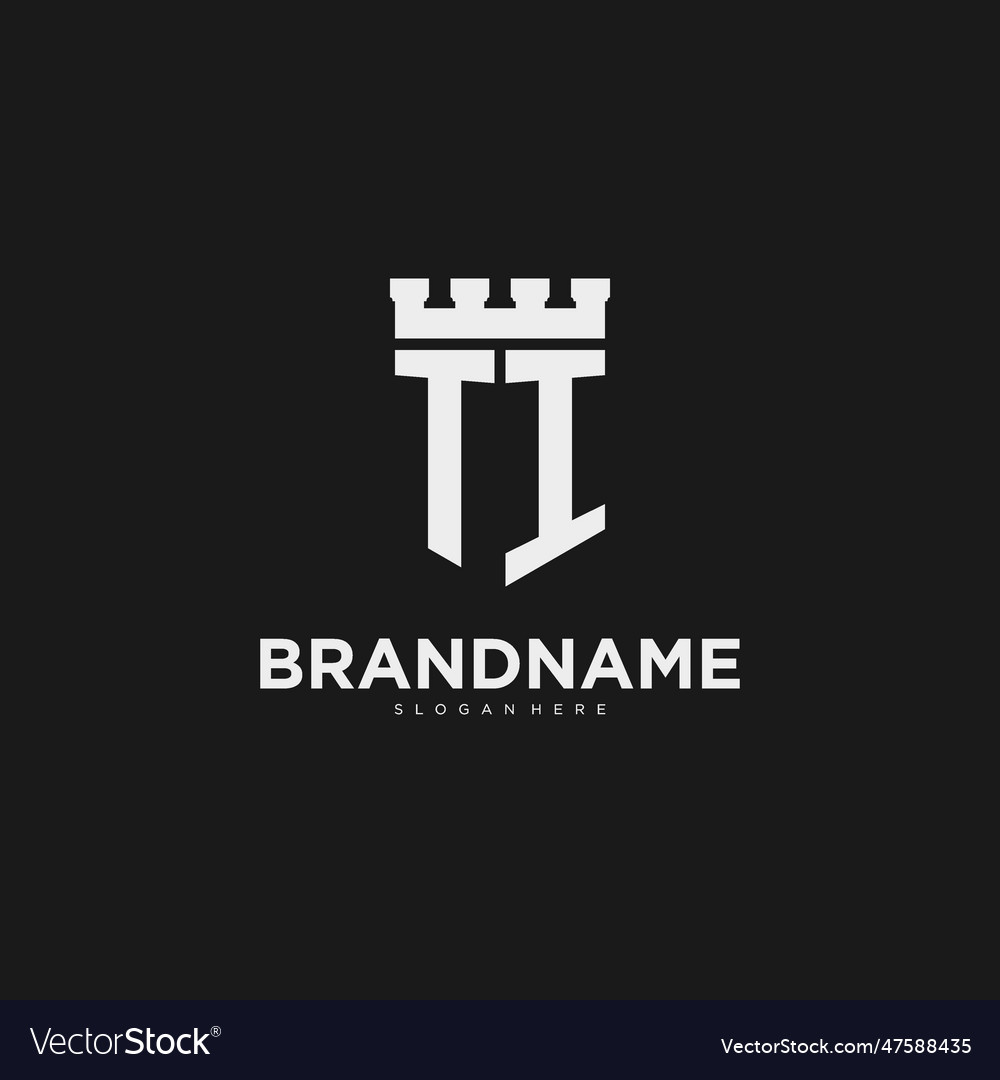 Initials ti logo monogram with shield