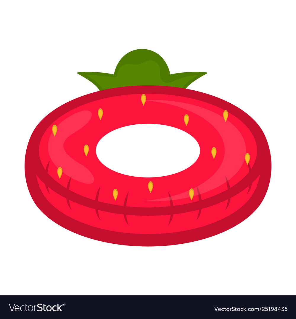 Isolated pool float shaped strawberry image