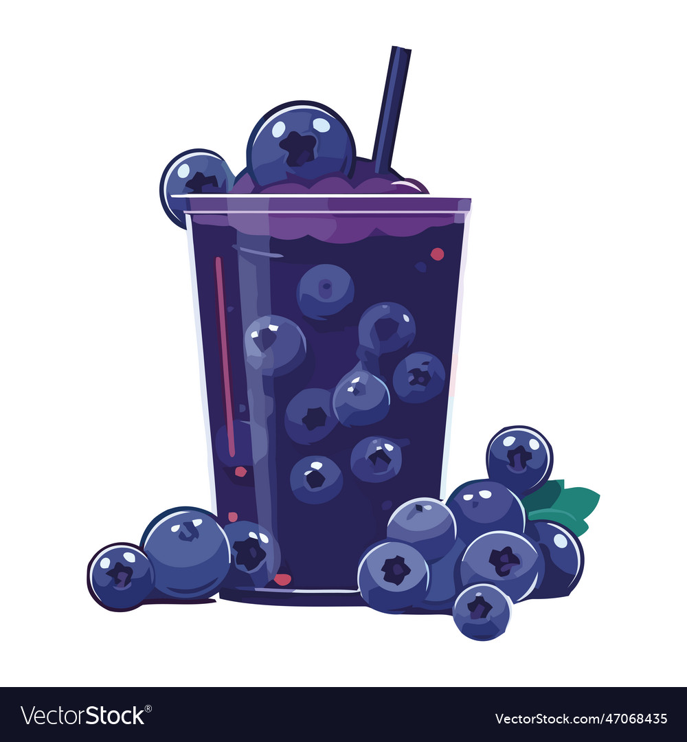 Juicy blueberry cocktail in plastic bucket