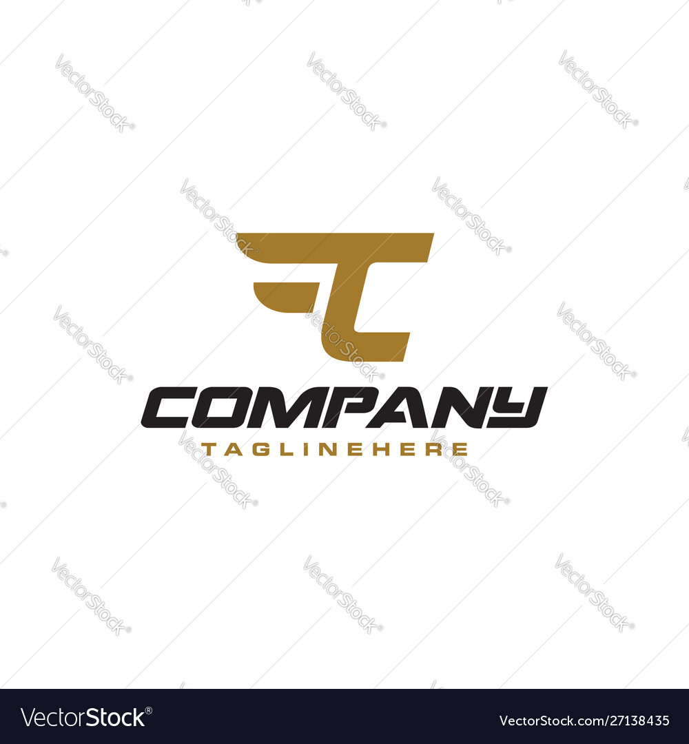 Letter c logo with simple wings design element