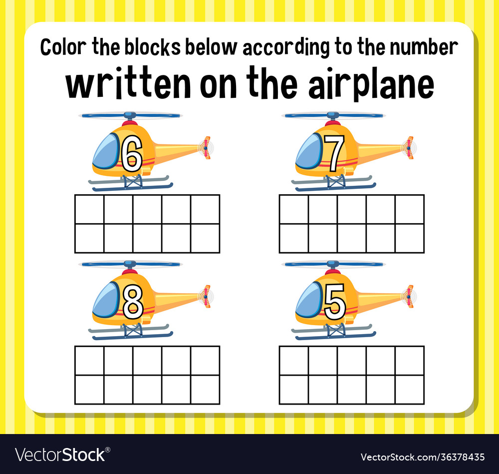 Math count number worksheet vector image Math count number worksheet