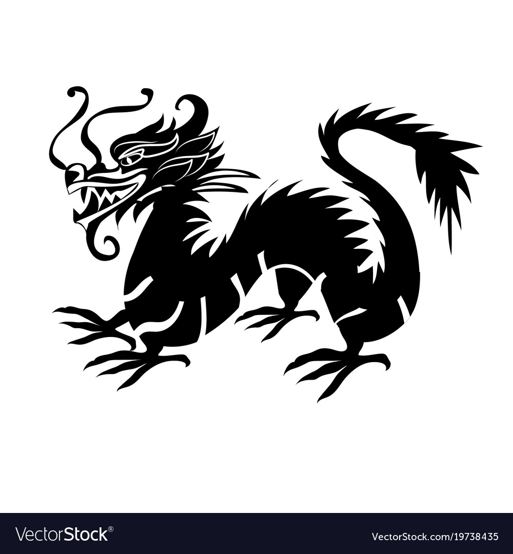 Paper cut out of a dragon china Royalty Free Vector Image