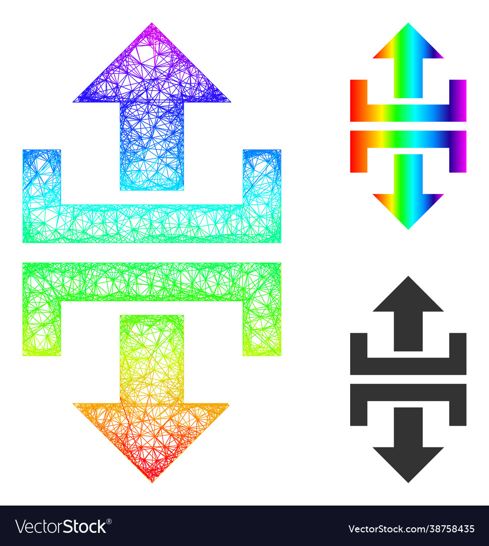 Rainbow net gradient divide vertical direction vector image Rainbow net gradient divide vertical direction