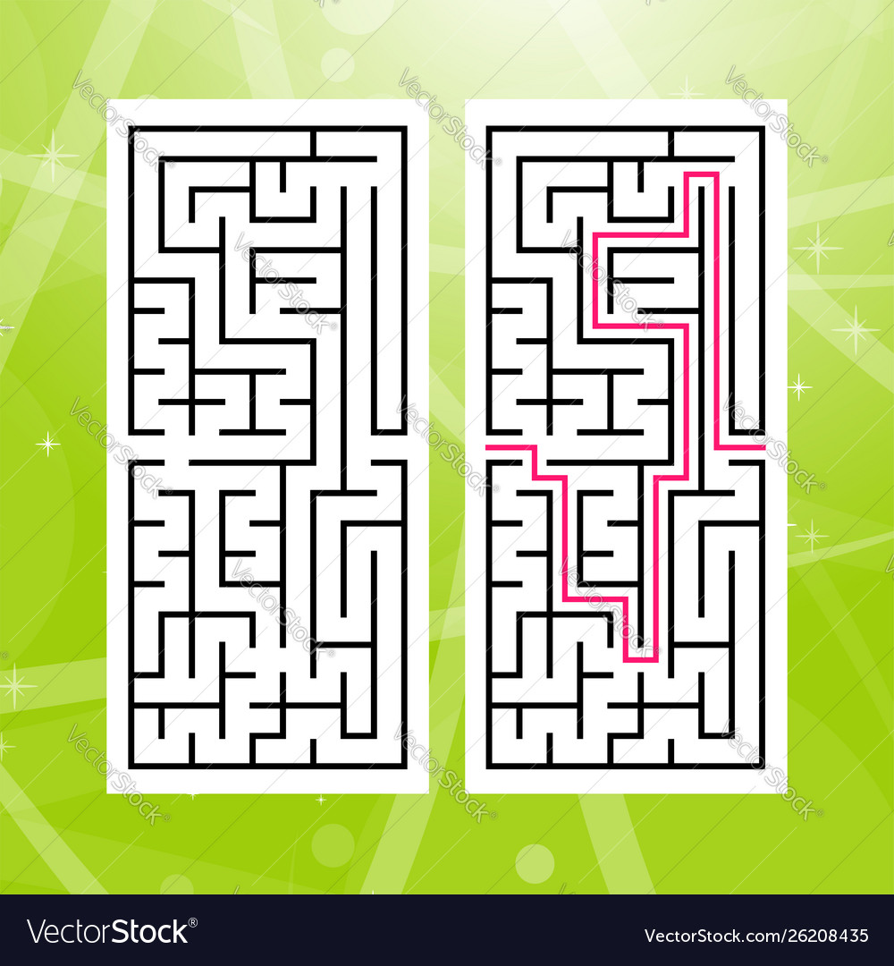 Rectangular labyrinth with a black stroke game vector image Rectangular labyrinth with a black stroke game