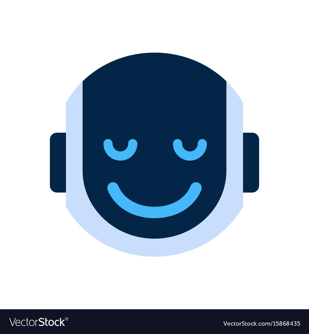 Robot face icon smiling emotion robotic emoji