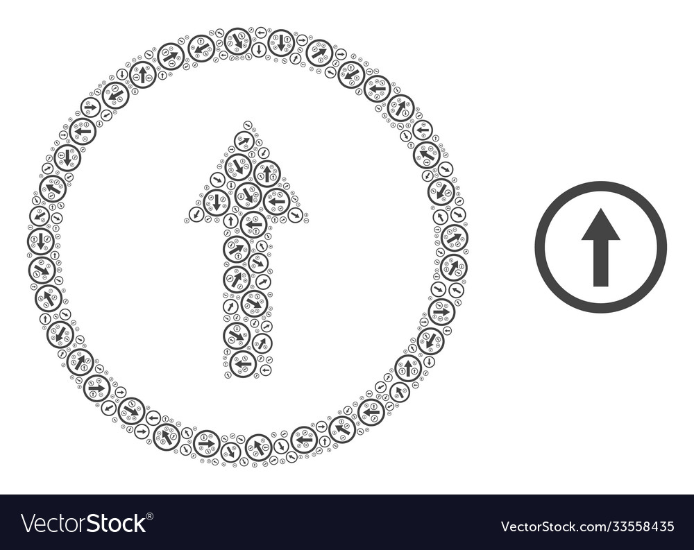 Rounded arrow up recursive mosaic self items vector image Rounded arrow up recursive mosaic self items