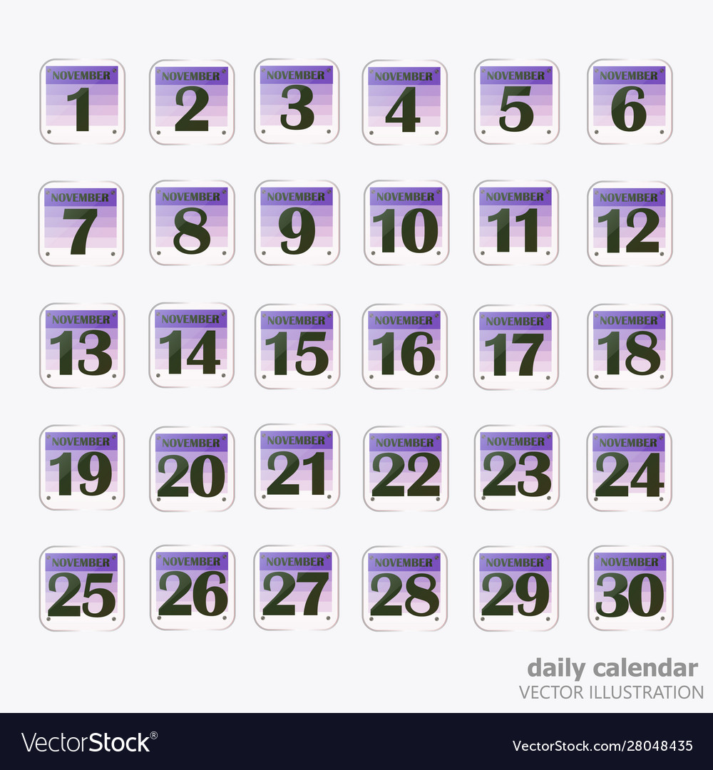 Set buttons with calendar dates for month