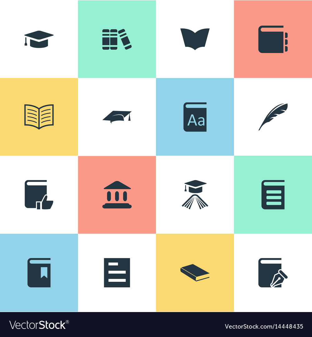 Set of simple reading icons