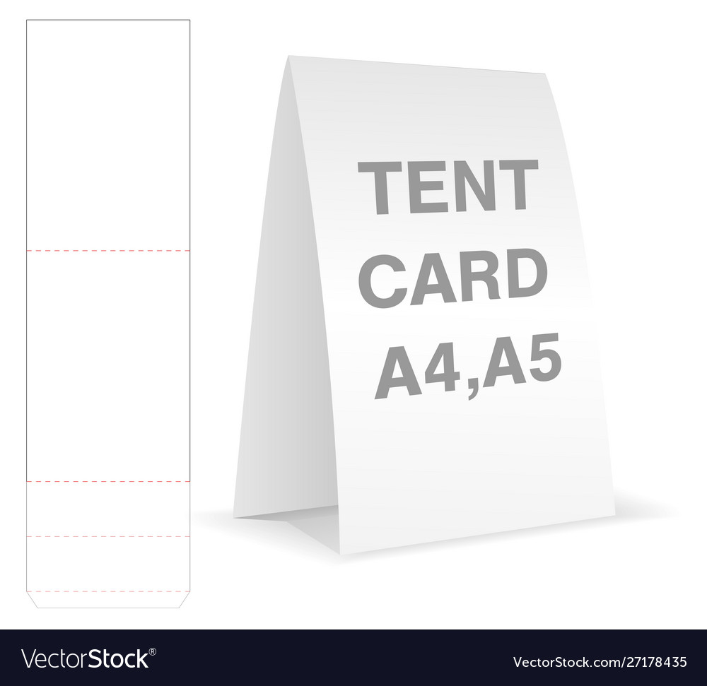 Tent card die cut mock up template Royalty Free Vector Image Throughout Free Tent Card Template Downloads