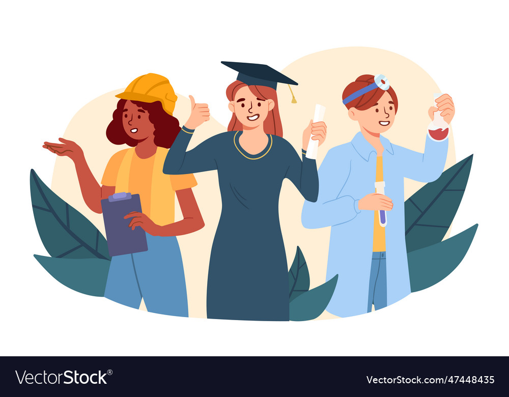 Women in different professions concept Royalty Free Vector