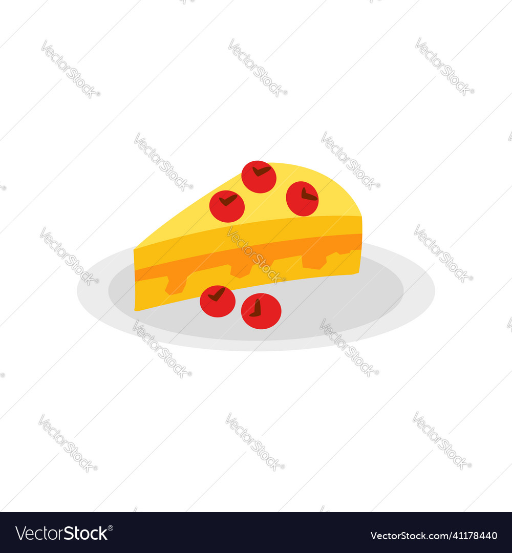 Ein Stück süßer Kuchen mit frischen Erdbeeren