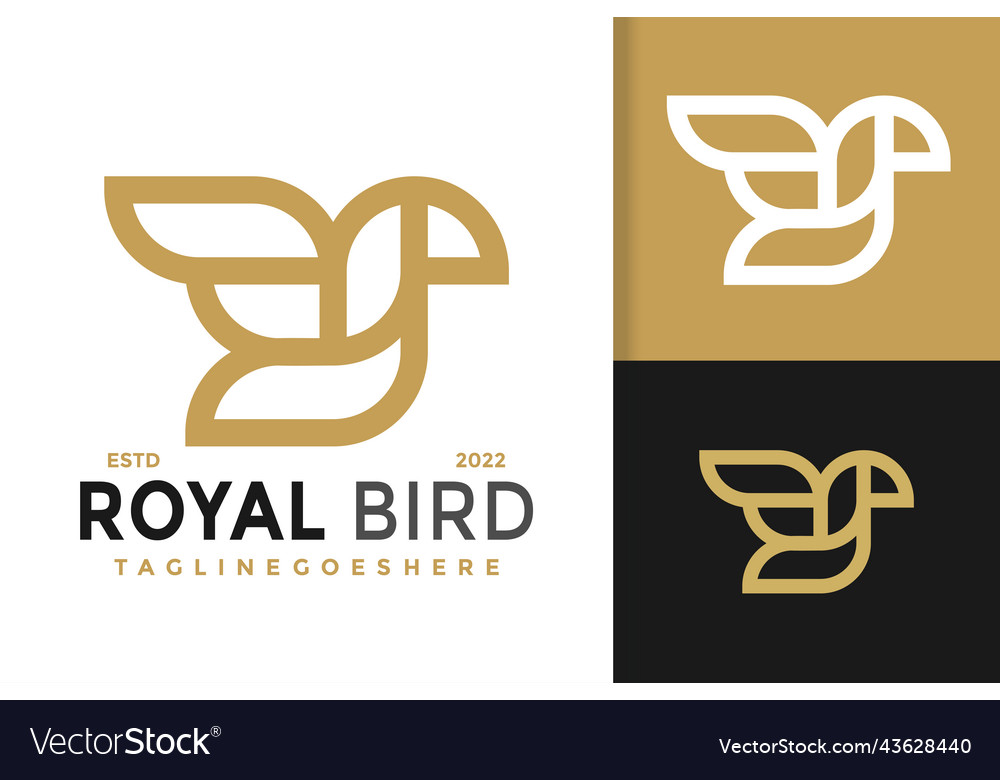 Abstract bird monoline logo design brand identity