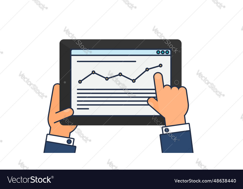 Client web page entering analysis data vector image Client web page entering analysis data