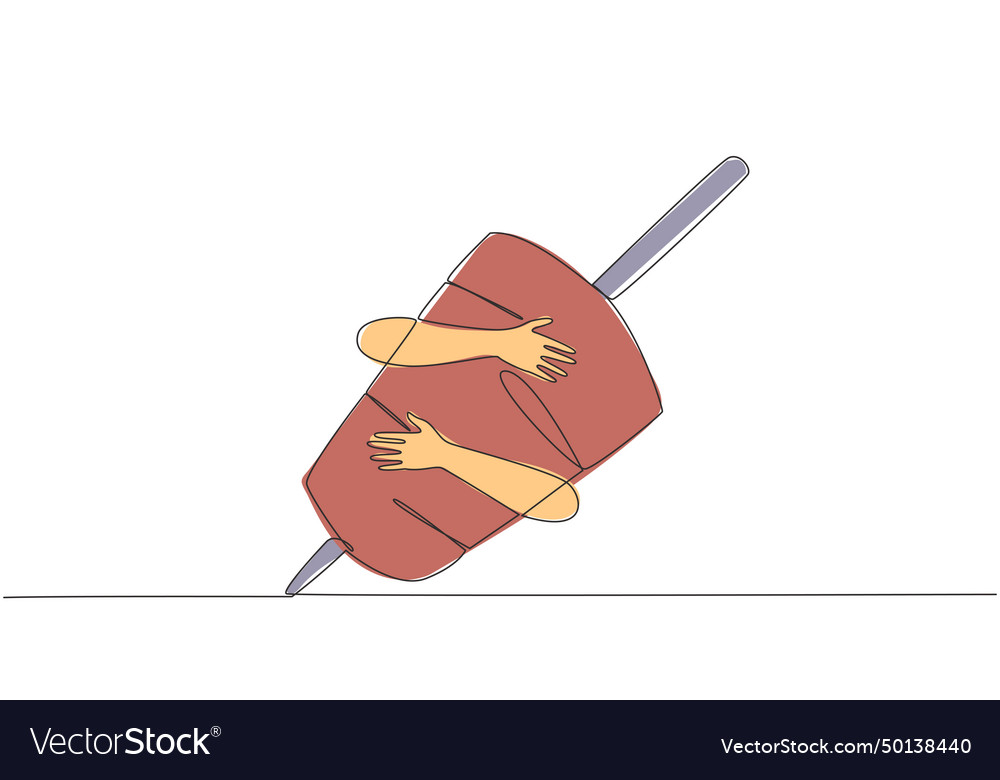 Continuous one line drawing of hands hugging Vector Image Continuous one line drawing of hands hugging