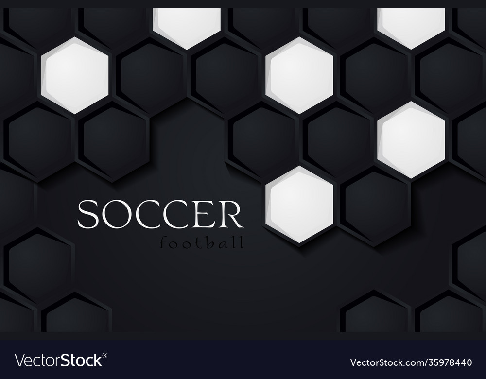 Dark Soccer Background - Hexagonal Pattern