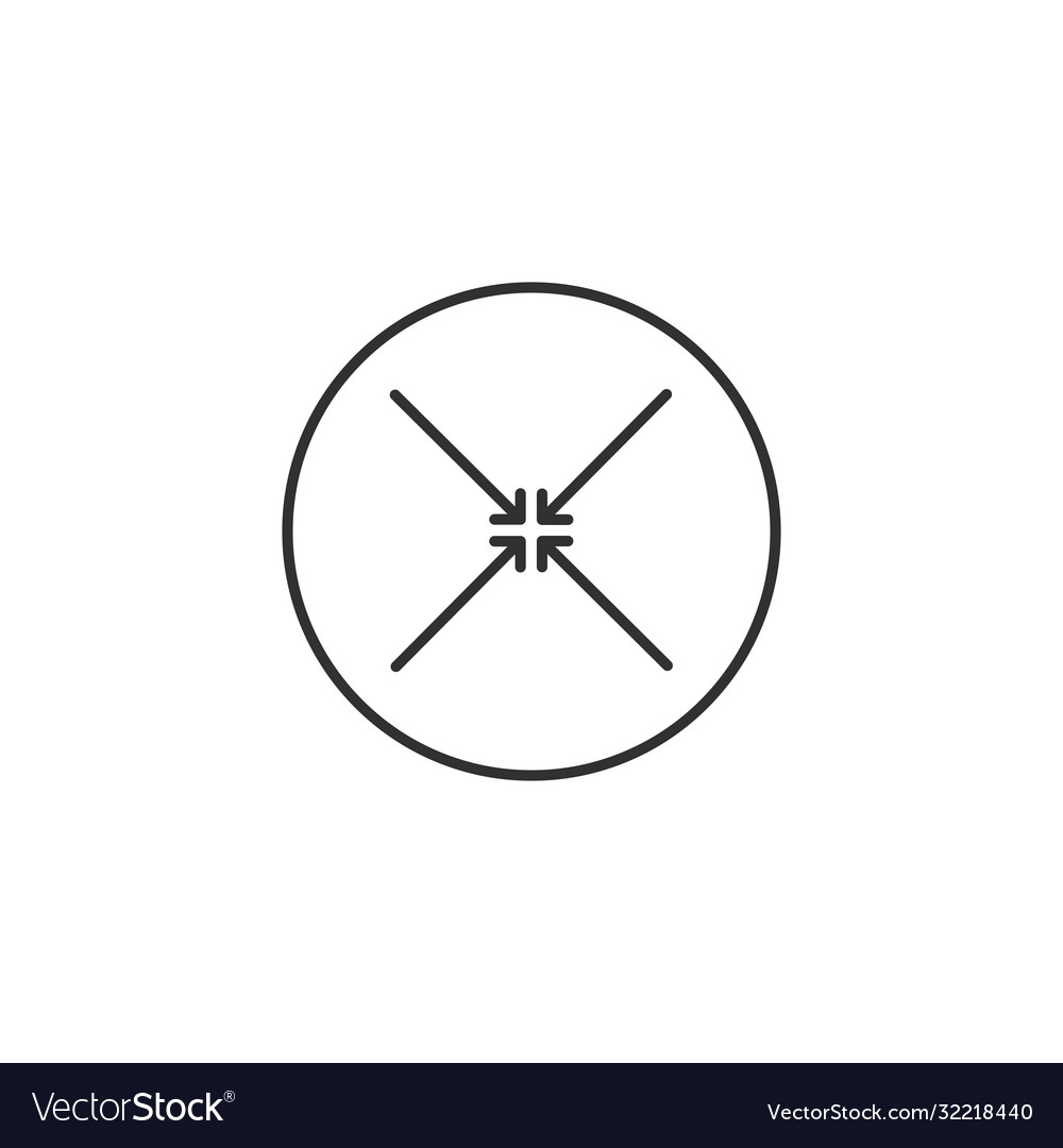 Exit full screen icon linear style stock vector image Exit full screen icon linear style stock