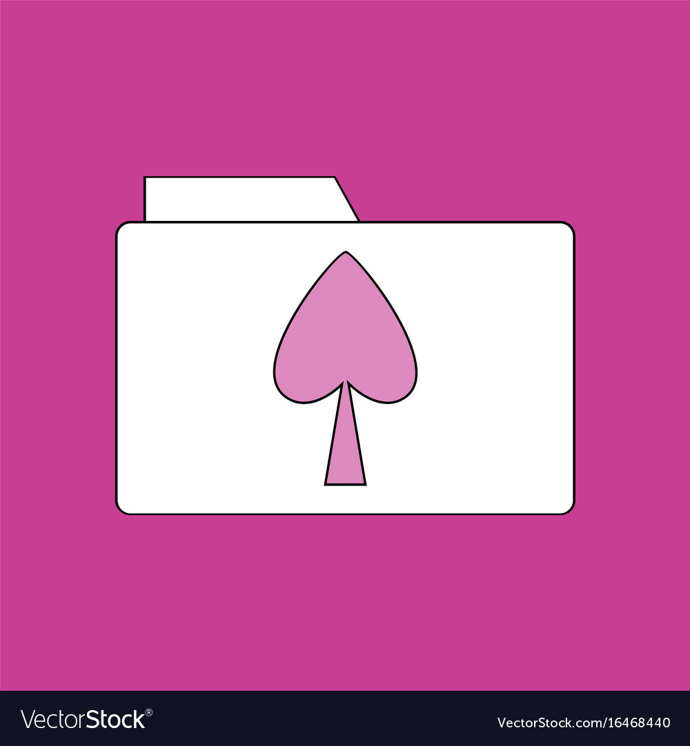 Flat icon design collection spade symbol on folder