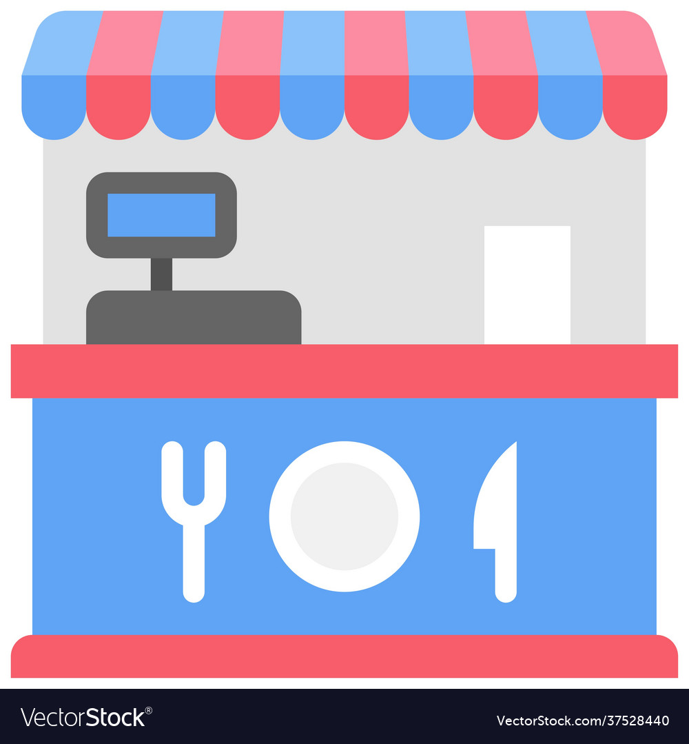 Food booth icon supermarket and shopping mall Vector Image