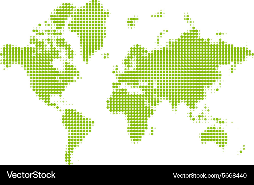 Halftone world map Royalty Free Vector Image - VectorStock