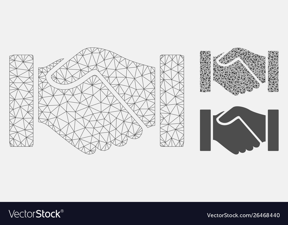 Handshake mesh 2d model and triangle mosaic