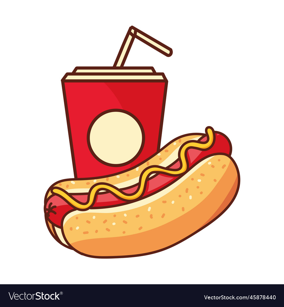 Hot dog and soda