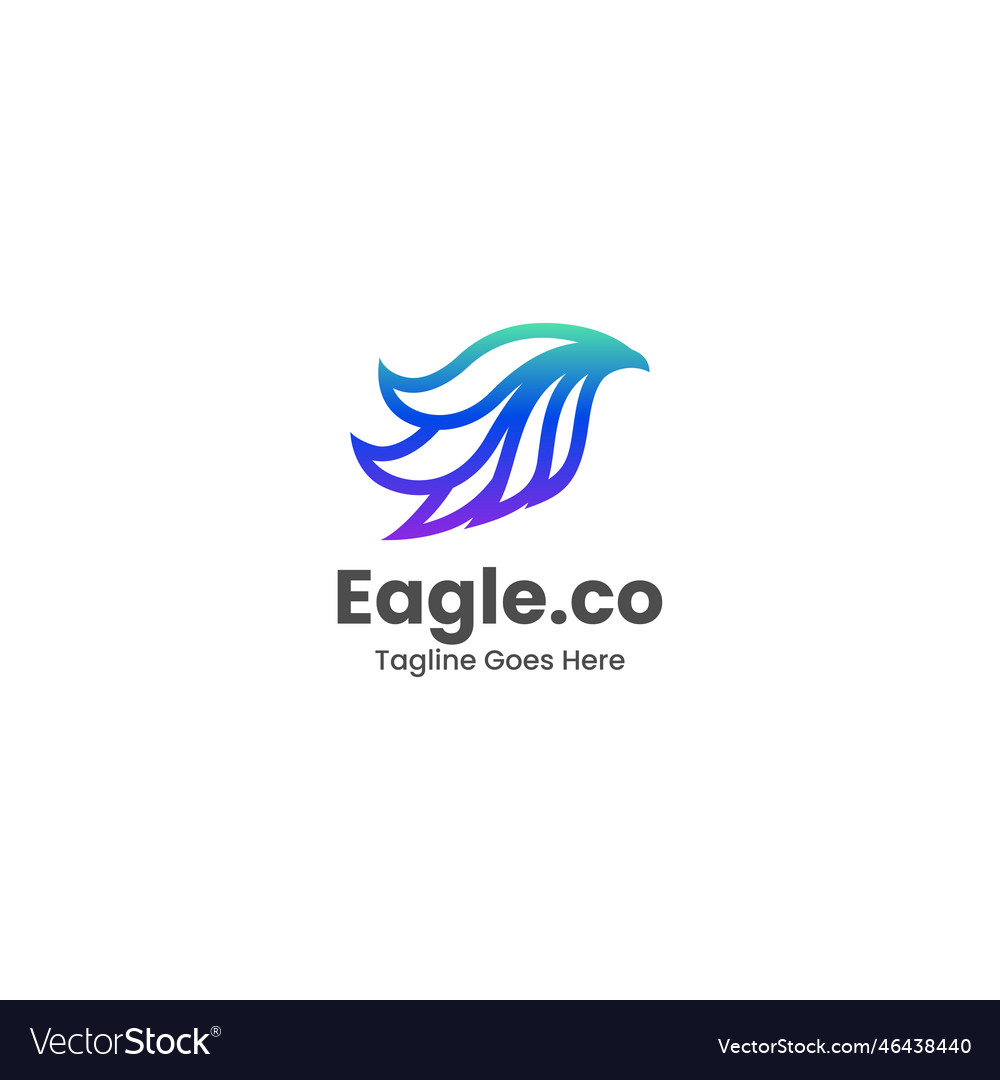 Logo eagle line art gradient style