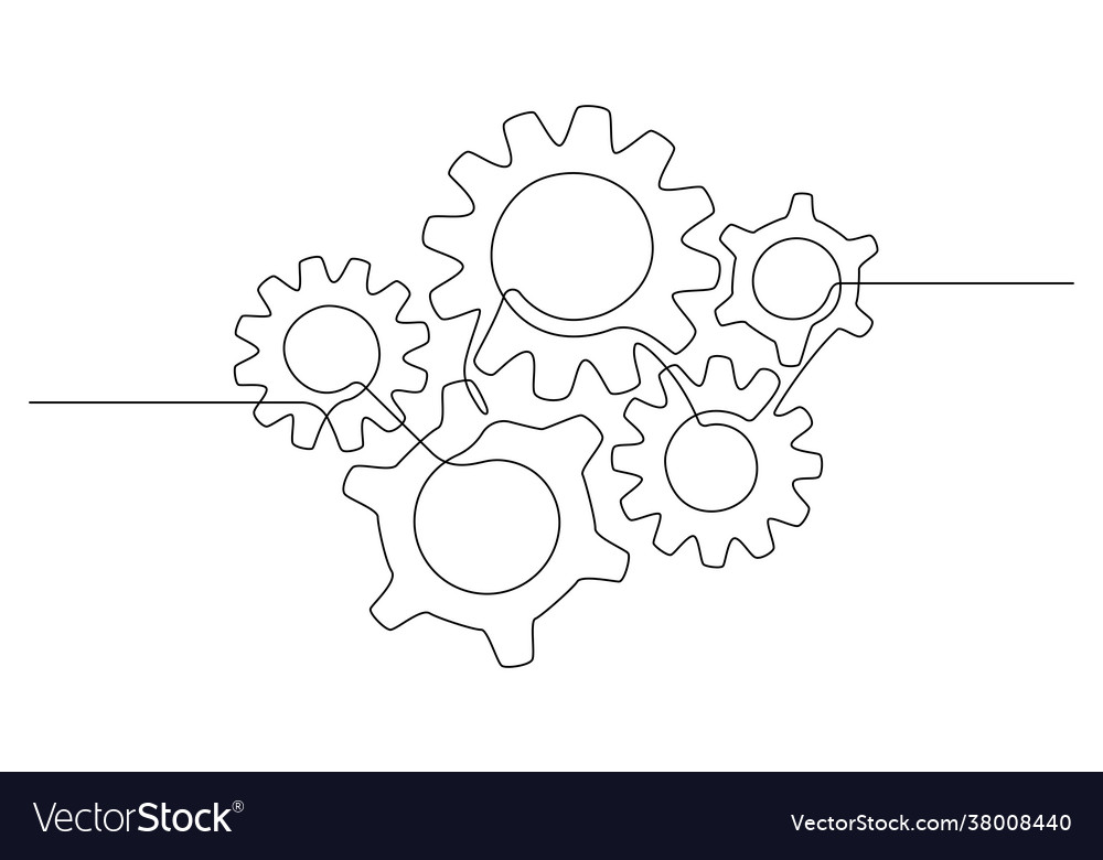 One continuous line different vector image One continuous line different