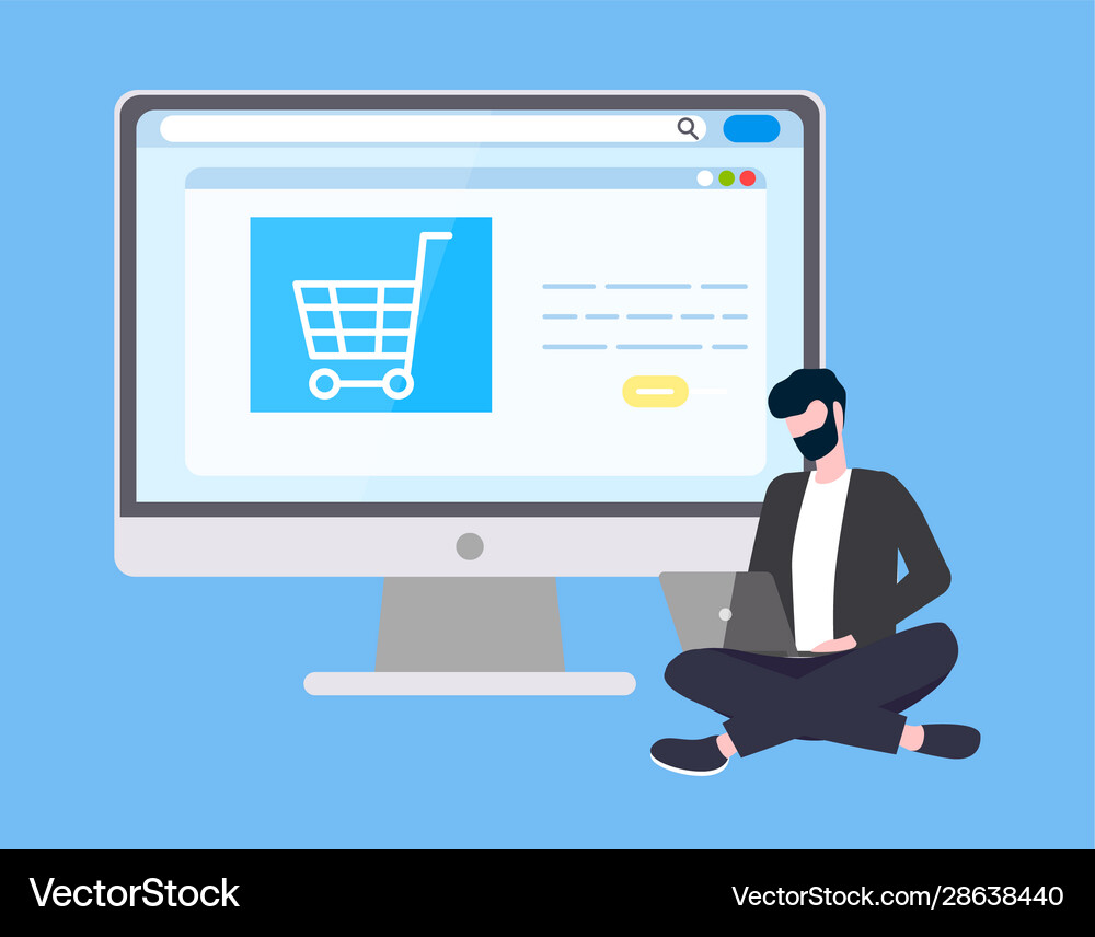 Online internet shopping and technical support Vector Image