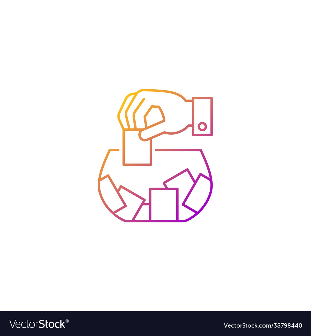 Raffle gradient linear icon Royalty Free Vector Image