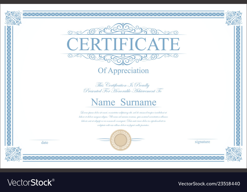 retro vintage certificate or diploma template 4 certificate of certification template
