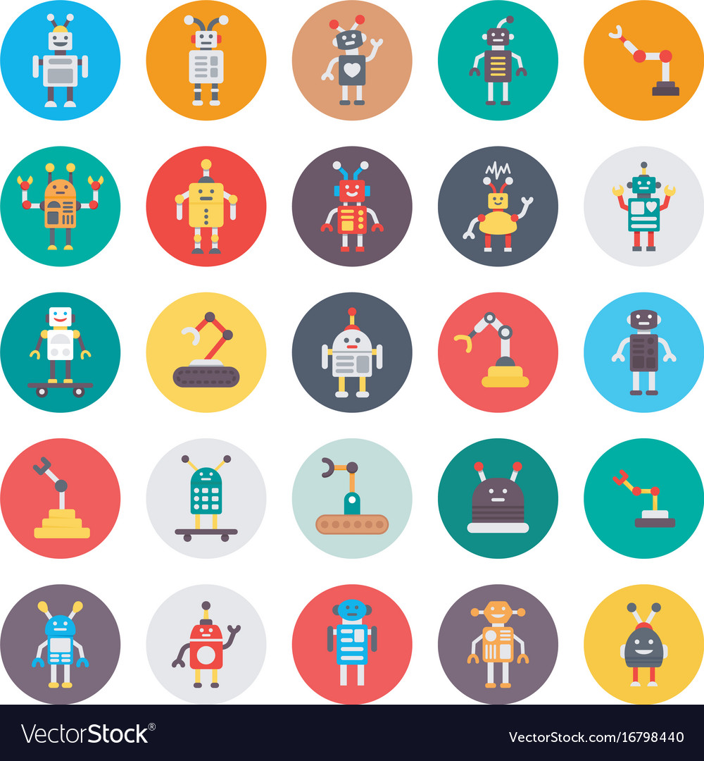 Robotics colored icons
