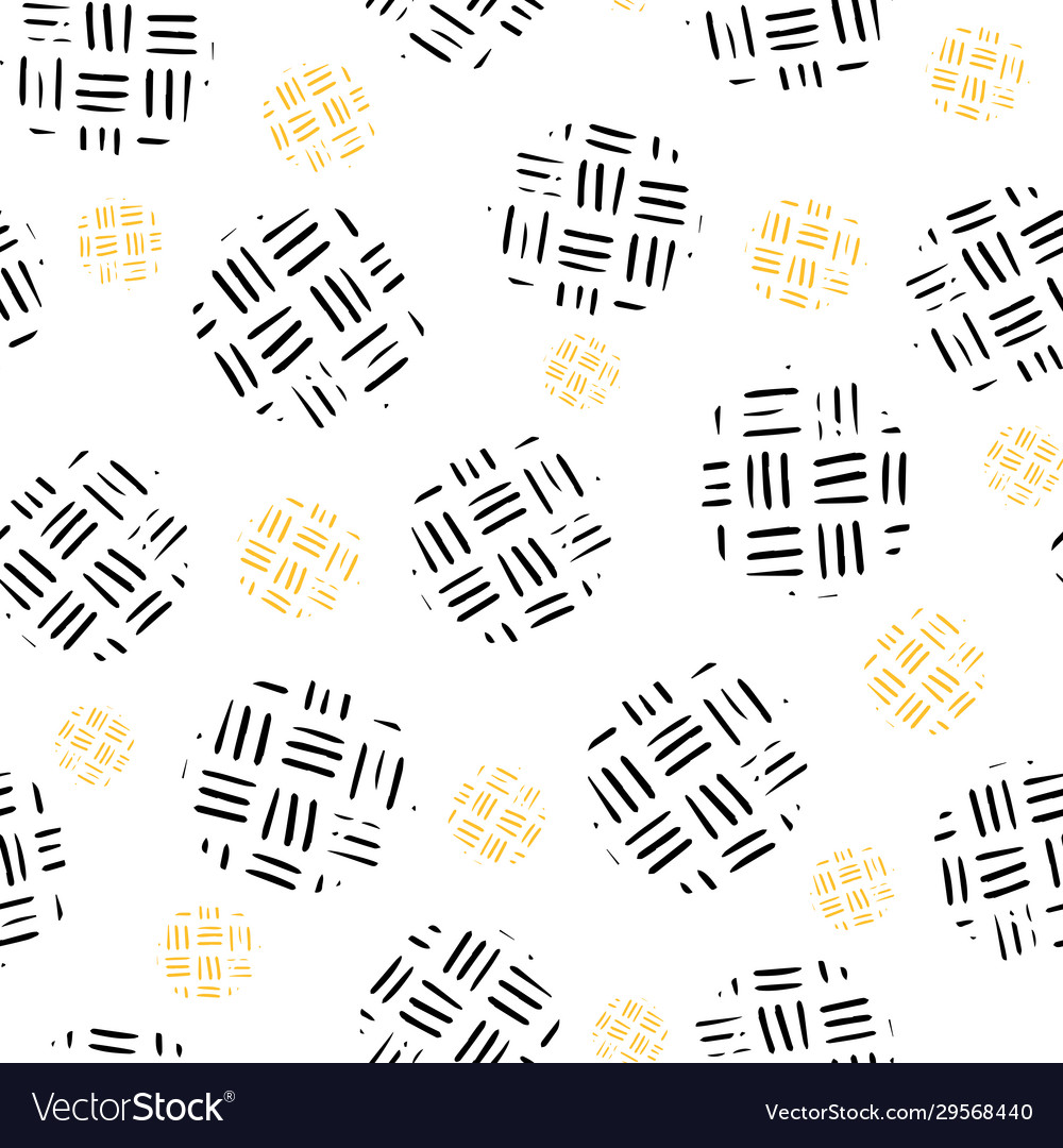 Seamless pattern with circle and a line hand drawn vector image Seamless pattern with circle and a line hand drawn