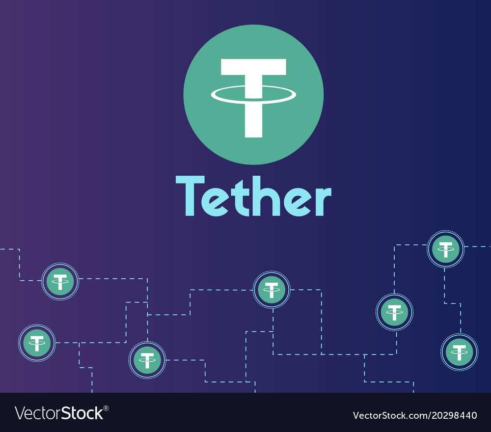 Tether cryptocurrency networking background style