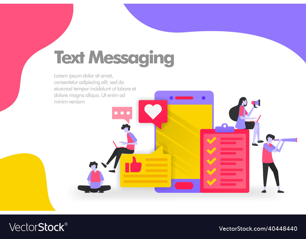 Text messaging concept send and receive messages vector image Text messaging concept send and receive messages