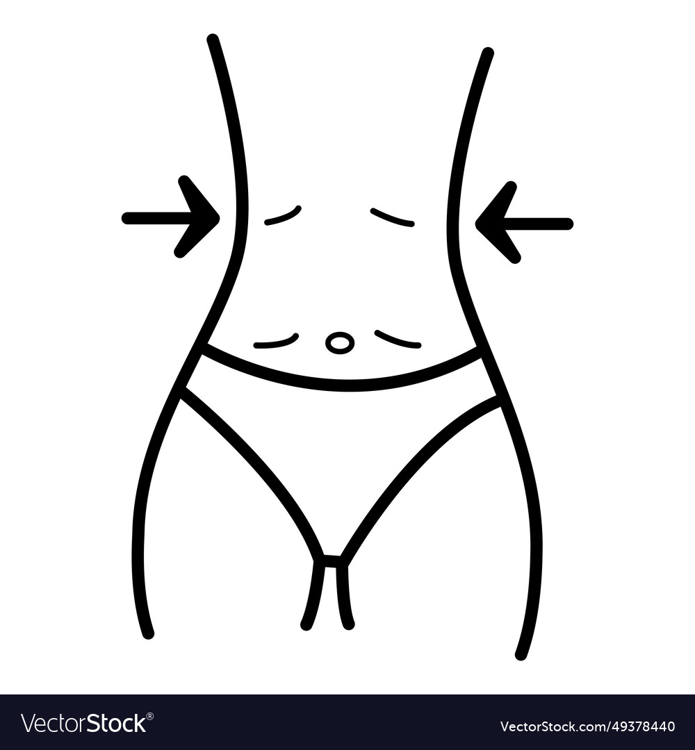 Weight loss icon woman waist after