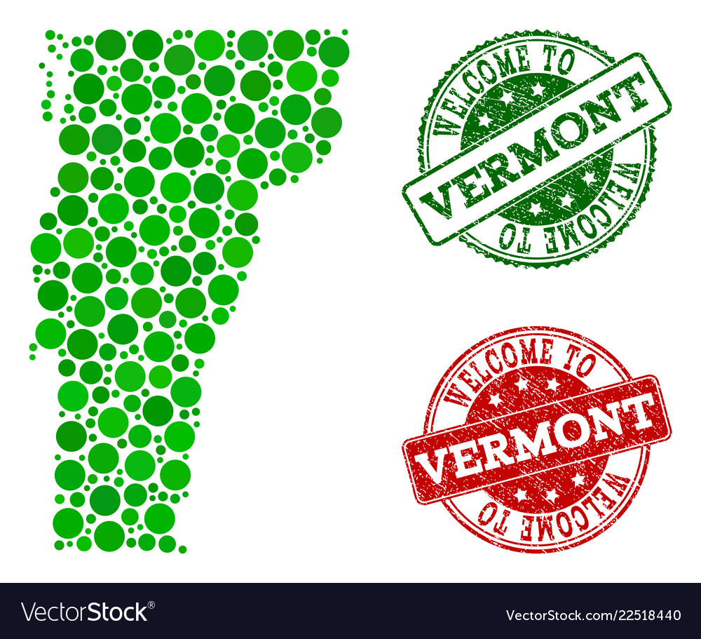 Welcome composition of map vermont state