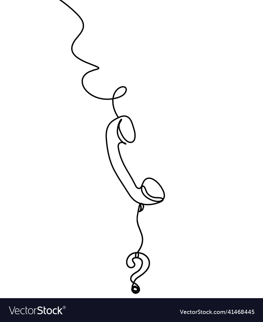 Abstract handset with question mark as line Vector Image Abstract handset with question mark as line