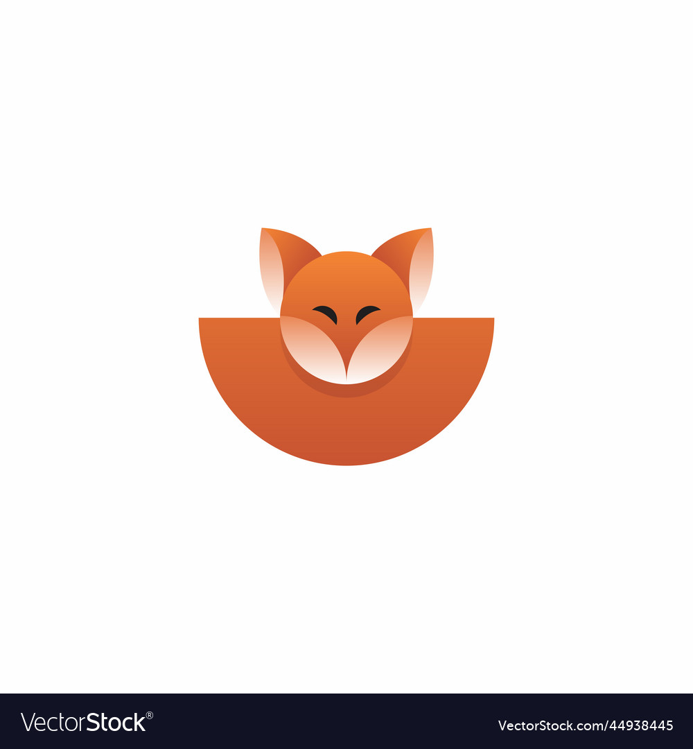 Cute fox logo kids icon