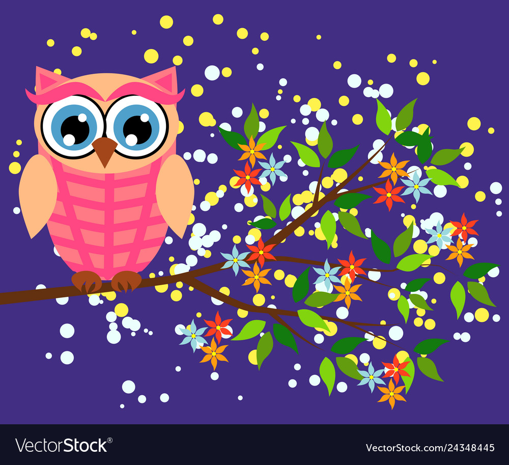 Cute girl owls baby showers parties for girls Vector Image