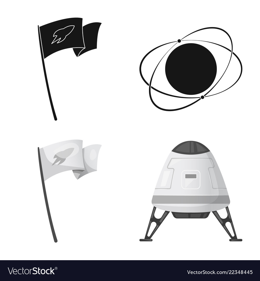 Design of mars and space sign set