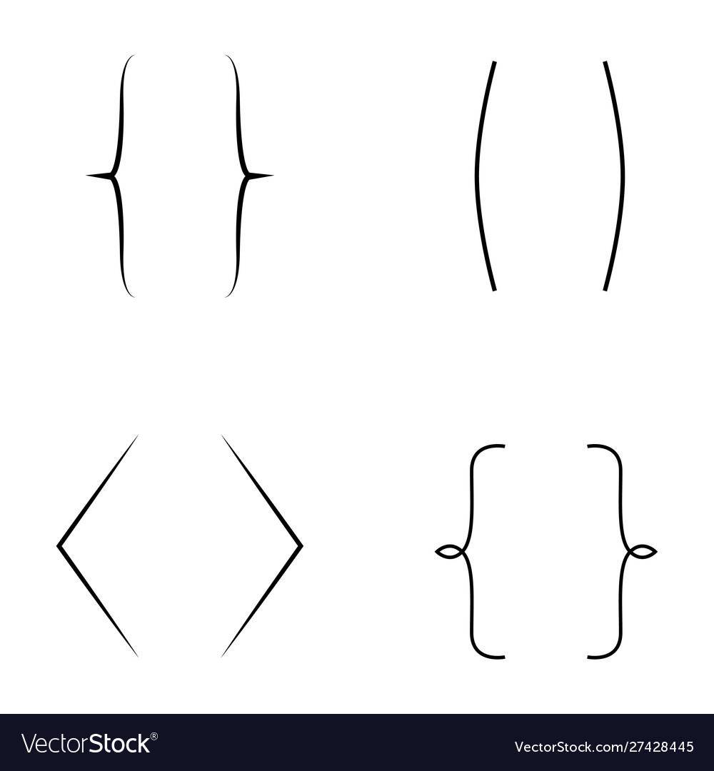 Different brackets set Royalty Free Vector Image