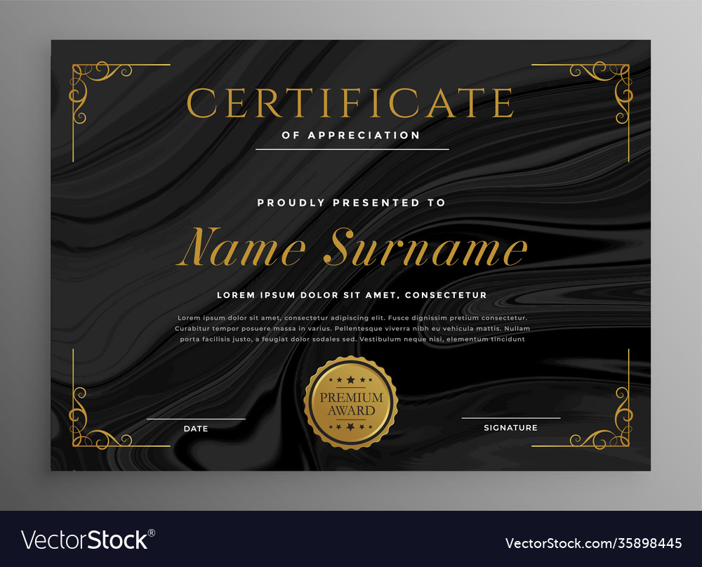 Elegant Black Certificate Template