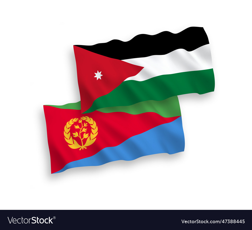 Flags of eritrea and hashemite kingdom of jordan Vector Image