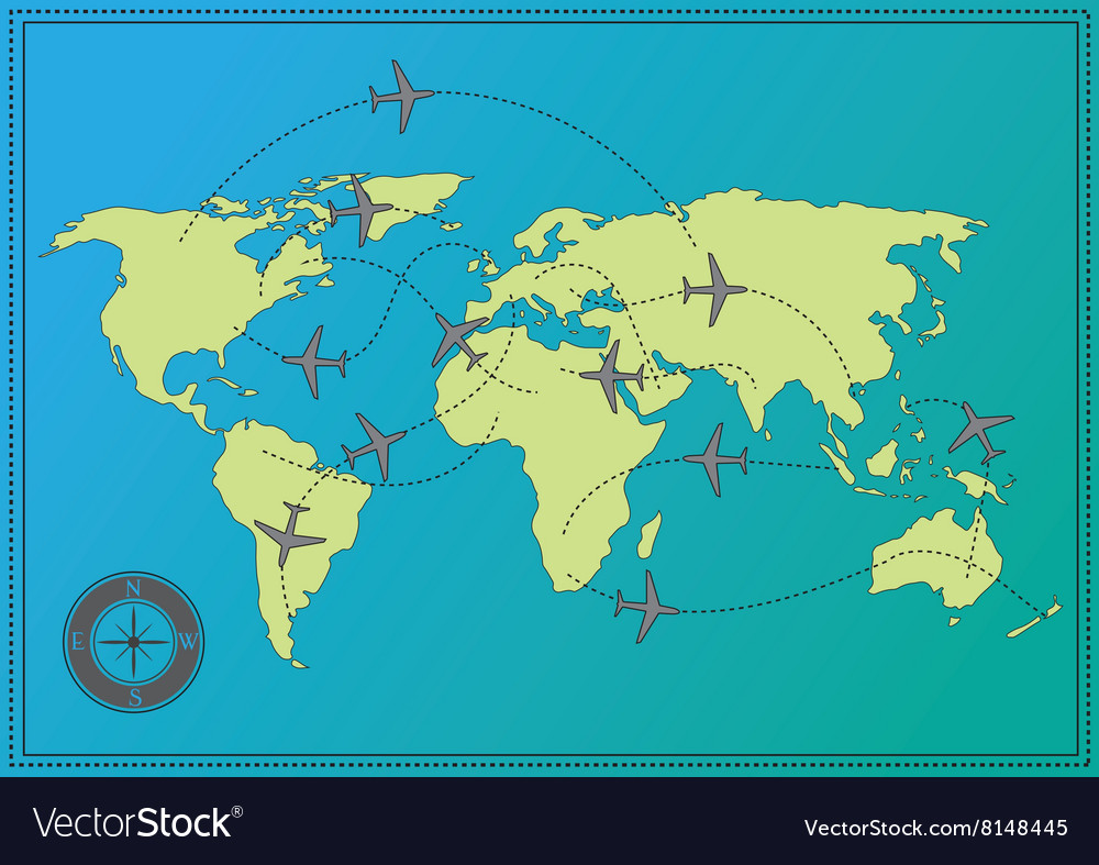 Global Flight Paths Map